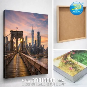 Cuadro tipo retablo en MDF con imagen del Puente de Brooklyn, fabricado en Medellín y con envíos a toda Colombia.