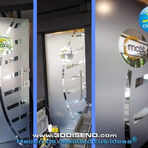 Adhesivo esmerilado, frosted o sandblasting cortado para puerta