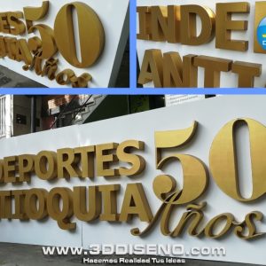 Letras gigantes Indeportes Antioquia 50 Años