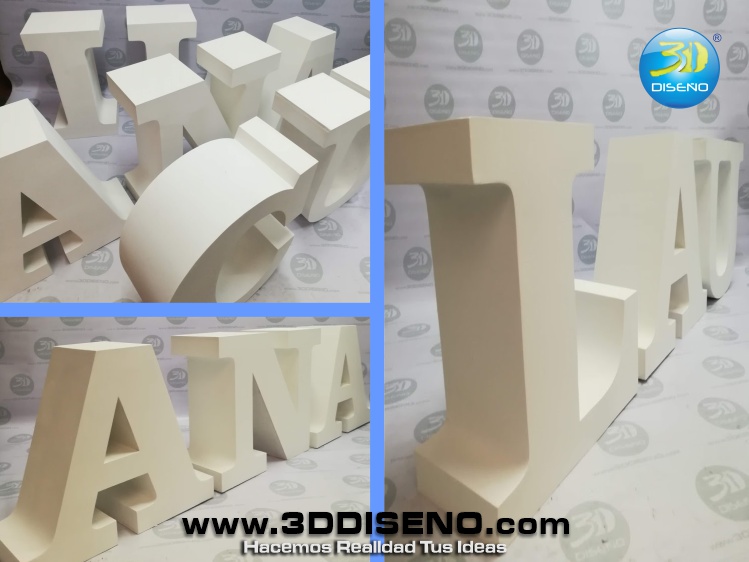 Letras gigantes en madera - 3D Diseño