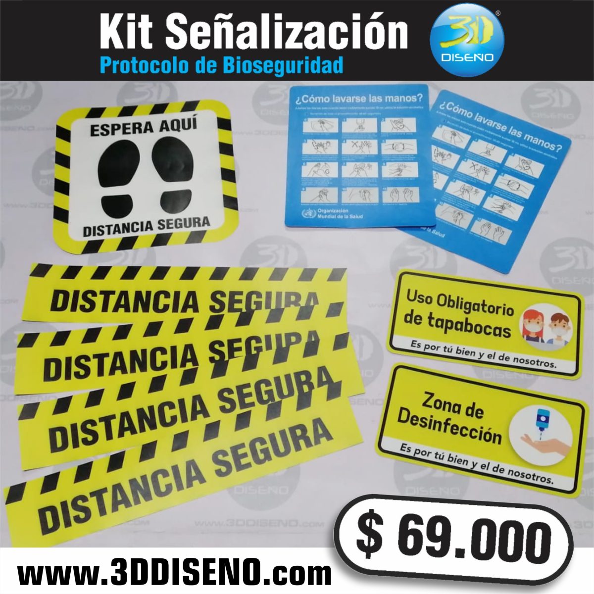 kit señalización protocolo de bioseguridad