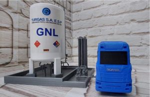 Maqueta Estacion de gas GNL impresa en 3D con filamento PLA