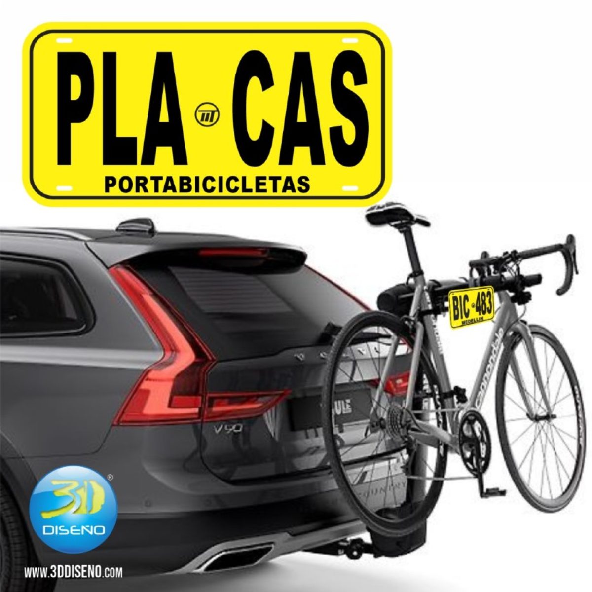 Placa porta bicicletas