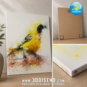 Cuadro decorativo en MDF plano con diseño de pájaro colorido, ideal para sala, habitación infantil o espacios modernos en Medellín y con envíos a toda Colombia.